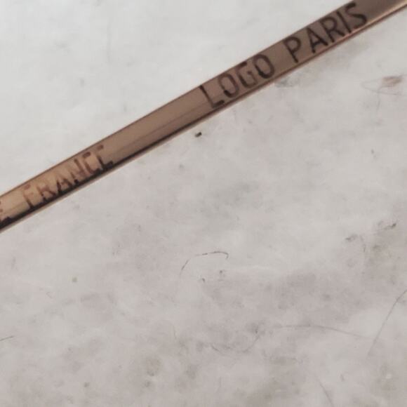 Vintage Logo Paris Prescription Eyeglass Frames 55-22-145 Gold Aviator Unique - Picture 5 of 6